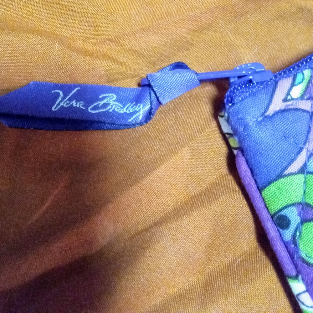 Vera Bradley Purple and Green Quilted Wristlet - Picture 3 of 4